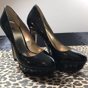 J Lo Black Patten Leather Heels